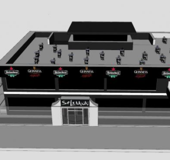 娱乐酒吧装修SU模型下载_sketchup草图大师SKP模型