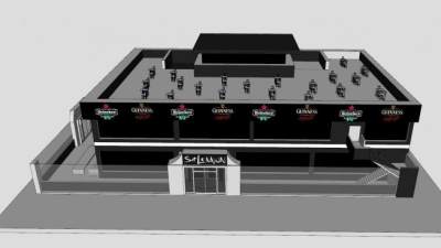 娱乐酒吧装修SU模型下载_sketchup草图大师SKP模型