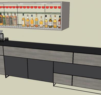 吧台外卖酒吧SU模型下载_sketchup草图大师SKP模型