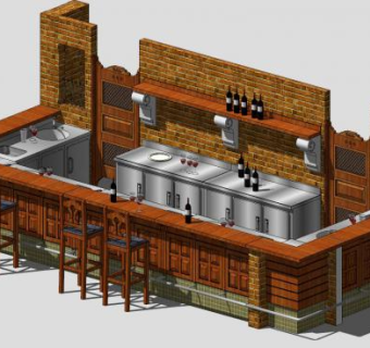 欧式酒吧装修风格SU模型下载_sketchup草图大师SKP模型