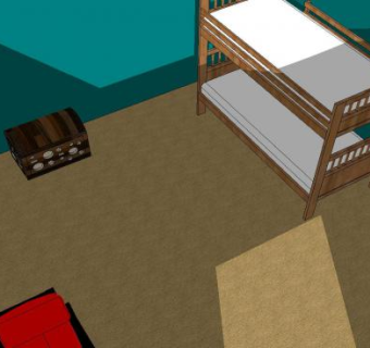 现代风格卧室SU模型下载_sketchup草图大师SKP模型