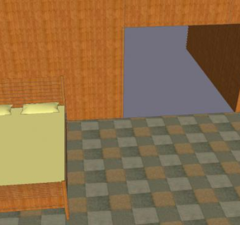 现代实木卧室装修SU模型下载_sketchup草图大师SKP模型