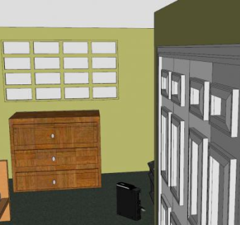 迪伦房间装修SU模型下载_sketchup草图大师SKP模型