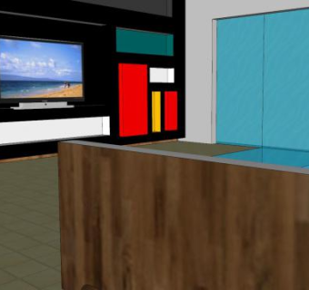 卧室电视房间SU模型下载_sketchup草图大师SKP模型