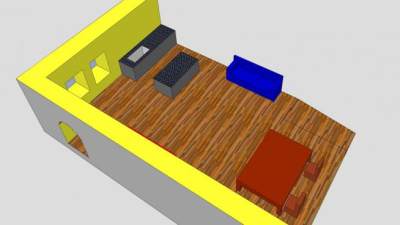 创意室内包间装修SU模型下载_sketchup草图大师SKP模型