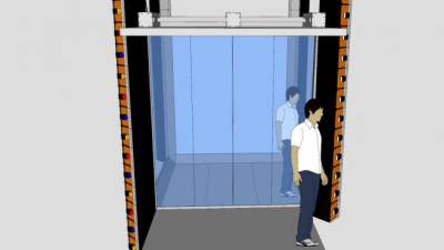 电梯过道升降机SU模型下载_sketchup草图大师SKP模型