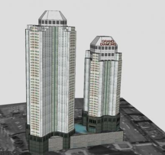 大钻石套房酒店SU模型下载_sketchup草图大师SKP模型