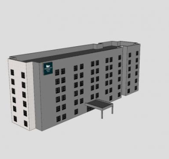 惠庭套房酒店建筑SU模型下载_sketchup草图大师SKP模型