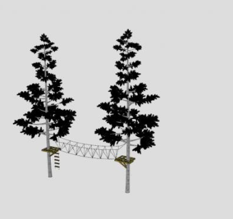 两珠乔木植物黑松SU模型下载_sketchup草图大师SKP模型