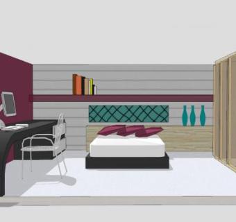 卧室生活SU模型下载_sketchup草图大师SKP模型