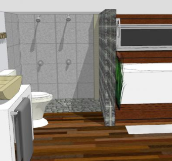 现代米色浴室SU模型下载_sketchup草图大师SKP模型