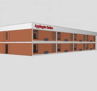套房延长住宿酒店SU模型下载_sketchup草图大师SKP模型