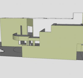美式套间酒店建筑SU模型下载_sketchup草图大师SKP模型