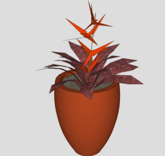 盆栽观花观草植物SU模型下载_sketchup草图大师SKP模型