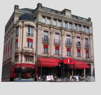 酒店外观欧式建筑SU模型下载_sketchup草图大师SKP模型