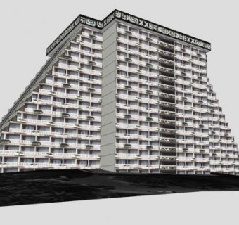 阿卡普尔科公主酒店SU模型下载_sketchup草图大师SKP模型