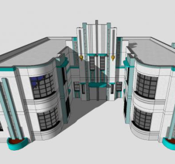 现代装饰艺术酒店SU模型下载_sketchup草图大师SKP模型