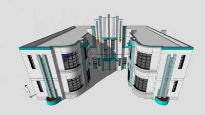 现代装饰艺术酒店SU模型下载_sketchup草图大师SKP模型