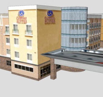 舒适套房建筑SU模型下载_sketchup草图大师SKP模型