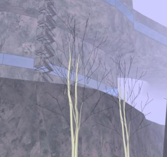 公路旁的无叶杉树SU模型下载_sketchup草图大师SKP模型