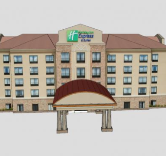假日酒店建筑SU模型下载_sketchup草图大师SKP模型
