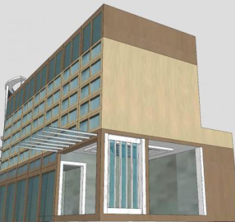 庭院万豪酒店SU模型下载_sketchup草图大师SKP模型