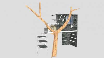 儿童房树干装饰SU模型下载_sketchup草图大师SKP模型