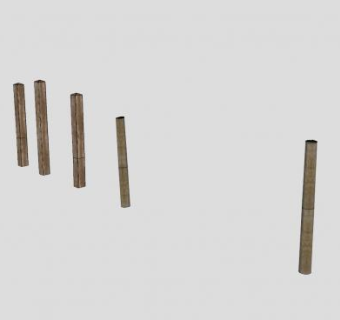 木桩系柱SU模型下载_sketchup草图大师SKP模型