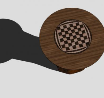 树桩西洋棋盘茶几SU模型下载_sketchup草图大师SKP模型