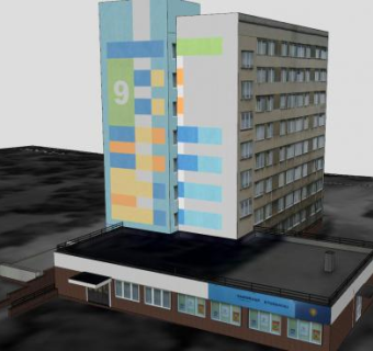 多层宿舍楼房SU模型下载_sketchup草图大师SKP模型