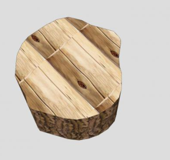 原木木桩木椅SU模型下载_sketchup草图大师SKP模型