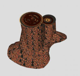 树桩雕塑SU模型下载_sketchup草图大师SKP模型