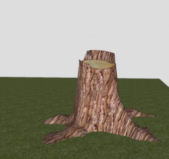 绿地树木树桩SU模型下载_sketchup草图大师SKP模型