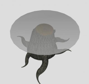 树桩玻璃圆桌SU模型下载_sketchup草图大师SKP模型