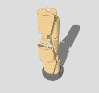 DIY胶合板台灯SU模型下载_sketchup草图大师SKP模型