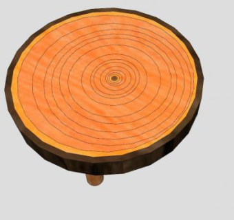 木桩原木矮桌SU模型下载_sketchup草图大师SKP模型