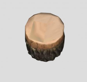 原木树桩椅子SU模型下载_sketchup草图大师SKP模型