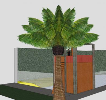 动物园棕榈树SU模型下载_sketchup草图大师SKP模型