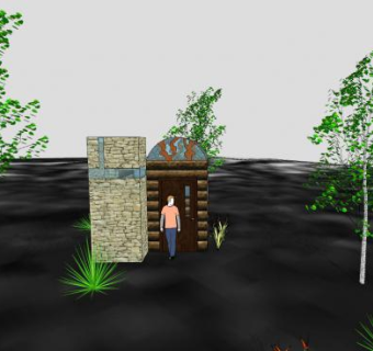 郊外收容所旁植物SU模型下载_sketchup草图大师SKP模型