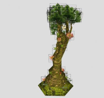 象脚树乔木SU模型下载_sketchup草图大师SKP模型