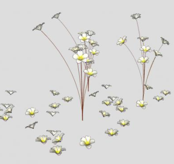 鸡蛋花花束SU模型下载_sketchup草图大师SKP模型