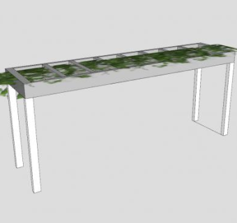 白色藤架藤蔓植物SU模型下载_sketchup草图大师SKP模型