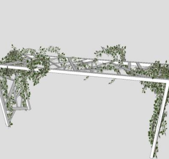 现代藤架藤蔓SU模型下载_sketchup草图大师SKP模型