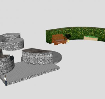 公园灌木围圃SU模型下载_sketchup草图大师SKP模型