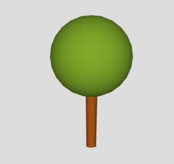 简易乔木树木SU模型下载_sketchup草图大师SKP模型