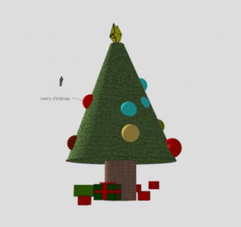 装饰品圣诞树SU模型下载_sketchup草图大师SKP模型