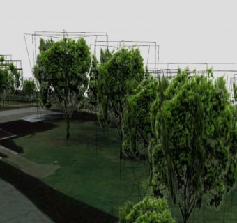 别墅区道路树木SU模型下载_sketchup草图大师SKP模型