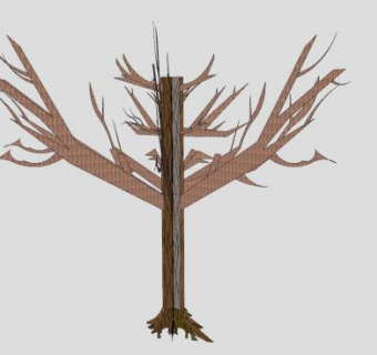 抽象枯树落叶树SU模型下载_sketchup草图大师SKP模型