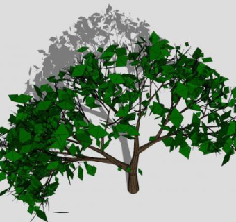 阔叶乔木剪影SU模型下载_sketchup草图大师SKP模型