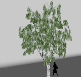 树下的人剪影SU模型下载_sketchup草图大师SKP模型
